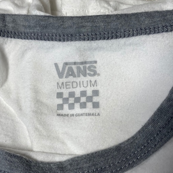 2/$18 Vans White Graphic Cropped T-shirt Size M - Picture 4 of 4